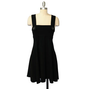 Vintage 90s Jumper Pinafore Dress Size S Necessary Objects Black Grunge 1990s